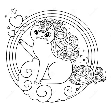 unicorn kitten cloud frame coloring pages cat coloring pages coloring pages  kids  adults