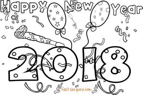 Welcome the new year with your kids with this collection of original and exclusive new year colouring pages from activity village. New Years 2018 coloring page for kids - Free Printable ...