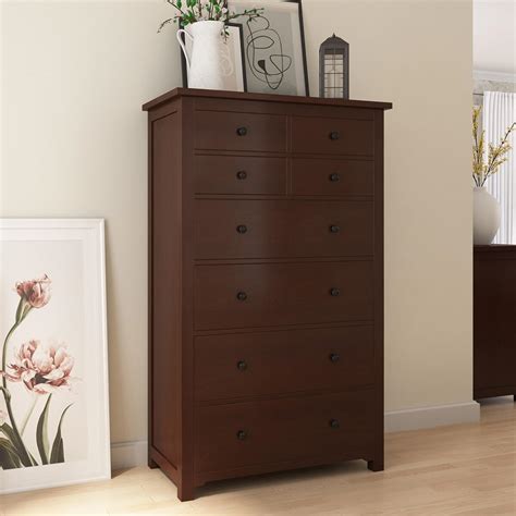 Limited time sale easy return. Bradenton Solid Mahogany Wood Tall Dresser with 8 Drawers