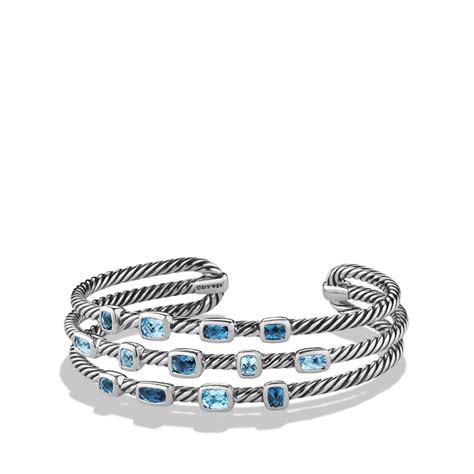 Lyst - David Yurman Confetti Narrow Cuff Bracelet with Blue Topaz and