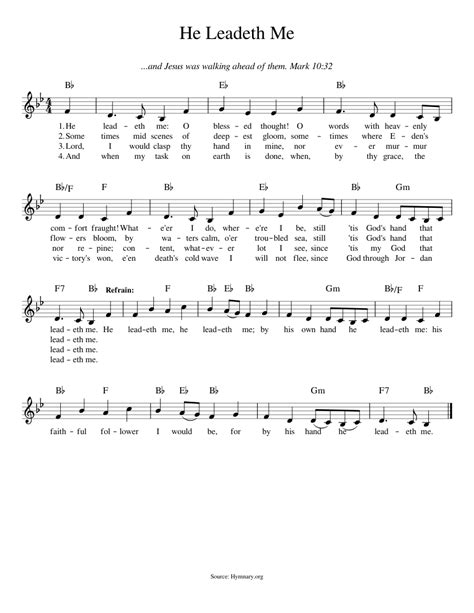 He Leadeth Me Sheet Music For Piano Download Free In Pdf Or Midi