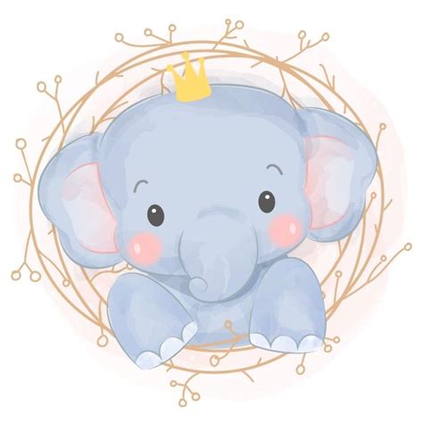 Lindo Bebé Elefante Acuarela Ilustración Png Dibujos Imágenes