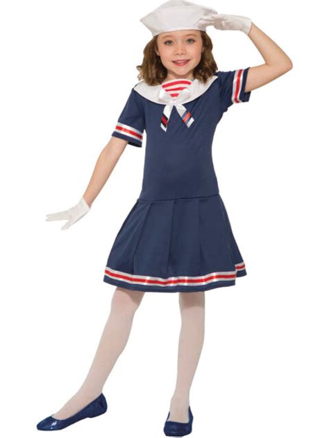 Child Girls Classic Us Navy Sailor Girl Costume Ebay
