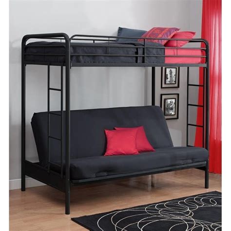 Please contact us if you need any customization:)) ★ order include: Twin over Convertible Futon Sofa Bunk Bed in Black - 4023017