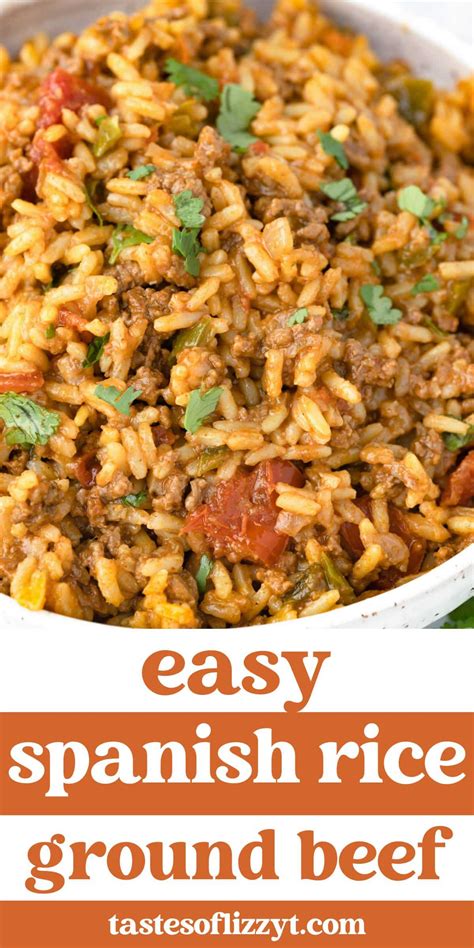 Spanish Rice With Ground Beef Recipe Tastes Of Lizzy T