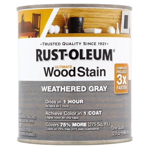 Weathered Gray Rust-Oleum Ultimate Wood Stain, Quart - Walmart.com
