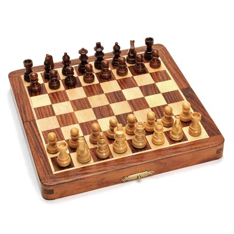 7 Inch Wood Magnetic Folding Chess Set Wood Expressions