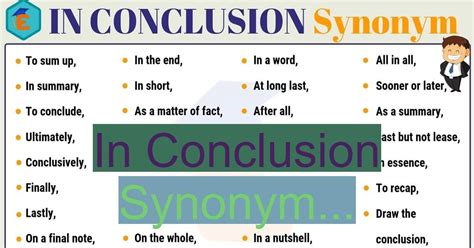 In Conclusion Synonym in English! Learn other ways to say ...