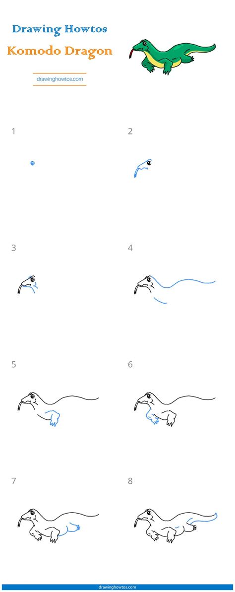This step by step male head and face drawing tutorial explains how to draw and proportion a male head and face with clear guidelines and illustrated male lips front view drawing step by step. How to Draw a Komodo Dragon - Step by Step Easy Drawing ...