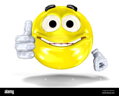 Happy Smiley Face Emoticon Showing Ok Sign On White Stock Photo Alamy