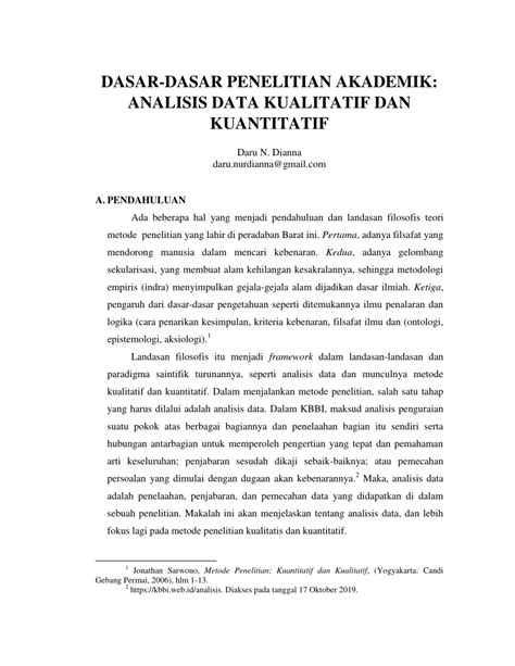 Pdf Analisis Data Kualitatif Dan Kuantitatif