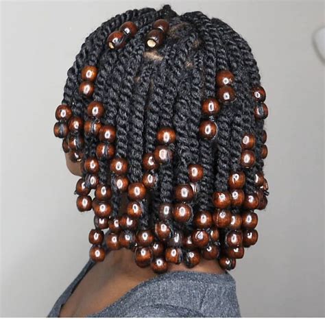 give your hair a new look with natural hair twist with beads the fshn