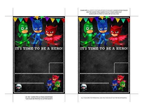 May 18, 2017 · more pj masks. Pin on Pj mask invitation