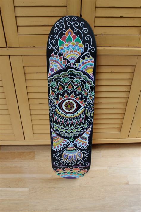 Trippy Hand Painted Skateboard Rwoahdude