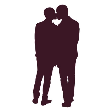 Romantic Gay Couple Kissing Silhouette Transparent Png Svg Vector My