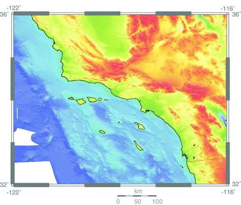 Topographic And Bathymetric Map Of The Southern California Bight Download Scientific Diagram