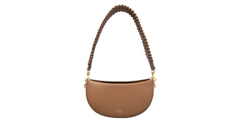 Oroton Brie Leather Shoulder Bag In Tan Natural Lyst
