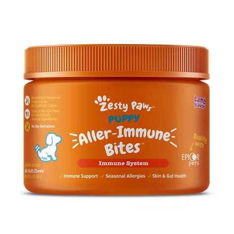 Zesty Paws Allergy And Immune Bites For Puppy Lamb Flavor 90 Ct Dog