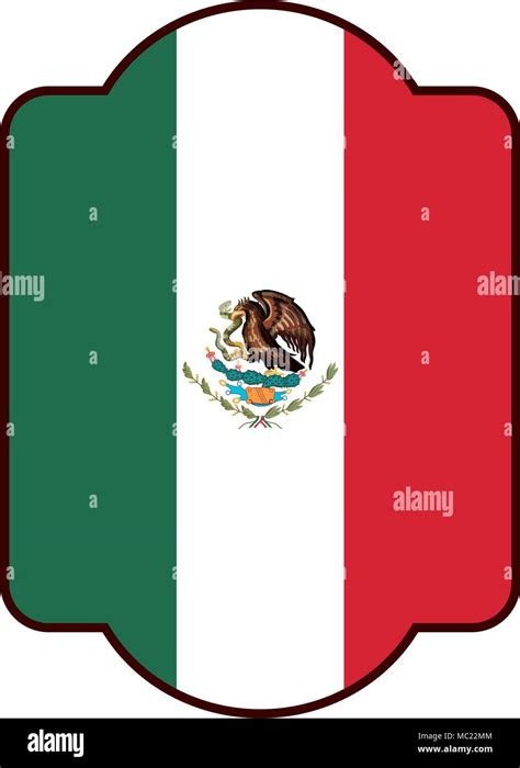Mexican Emblem With Flag Stock Vector Image And Art Alamy