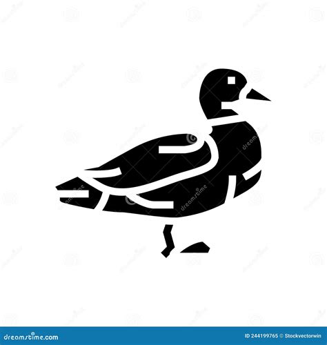 Duck Bird Glyph Icon Vector Illustration Stock Vector Illustration Of