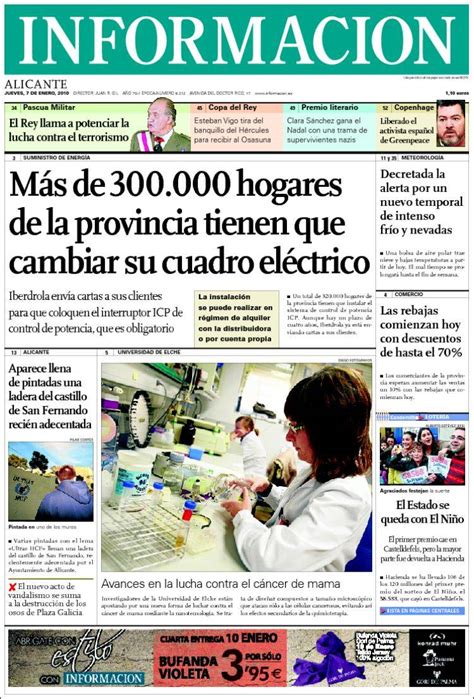 Periódico Diario Información España Periódicos De España Edición De
