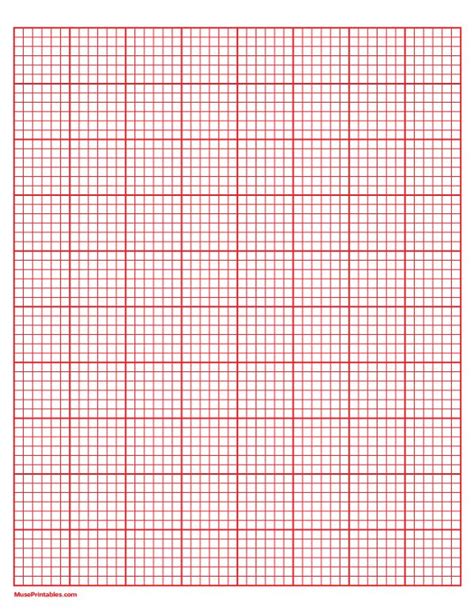 Printable 6 Squares Per Inch Red Graph Paper For Letter