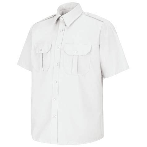 White Security Shirt Short Sleeve Domtex Marketing Inc Workwear