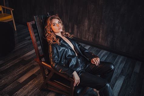 Women Model Chair Sitting Looking At Viewer Women Indoors Grigoriy