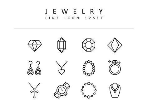 Jewelry Icons Set Vector