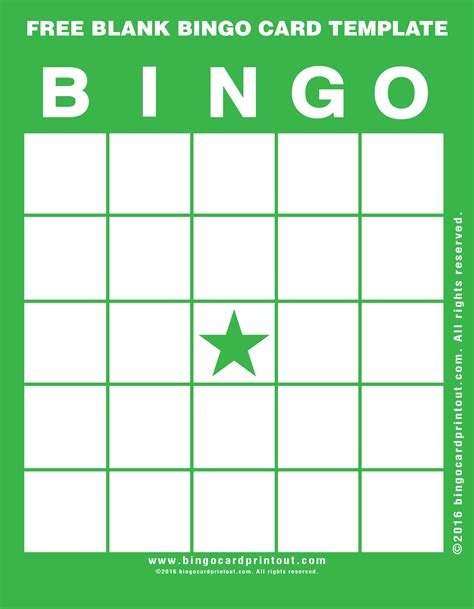Free Blank Bingo Card Template Bingocardprintout Com