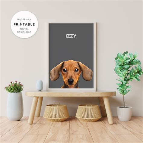 Pet Portrait Custom And Personalized Pet Dog Wall Art Digital Etsy