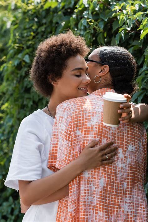 happy african american lesbian woman hugging stock image image of joyful emotion 263601491