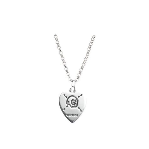 Gucci Heart Ghost Silver Necklace Ybb45554000100u