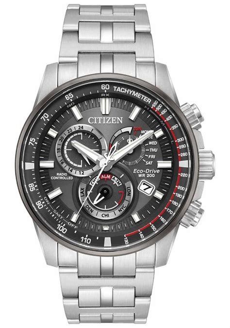 Citizen Eco Drive Pcat Steel Silver Black Watches For