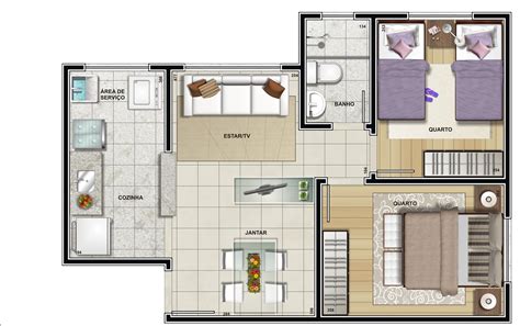 Plantas De Apartamentos Com Quartos Decorando Casas