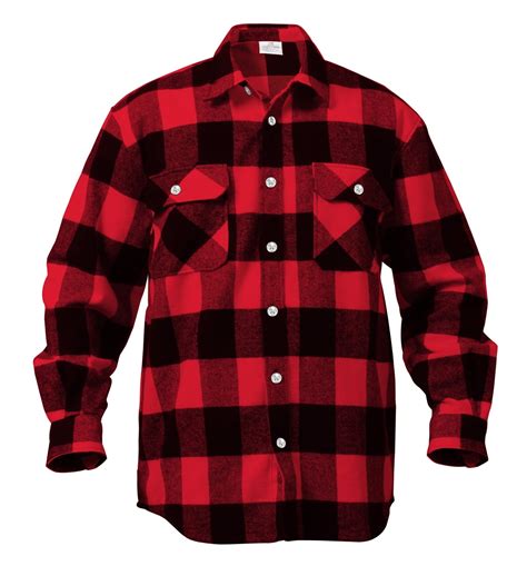 Rothco Extra Heavyweight Buffalo Plaid Flannel Shirt Red Plaid 2xl