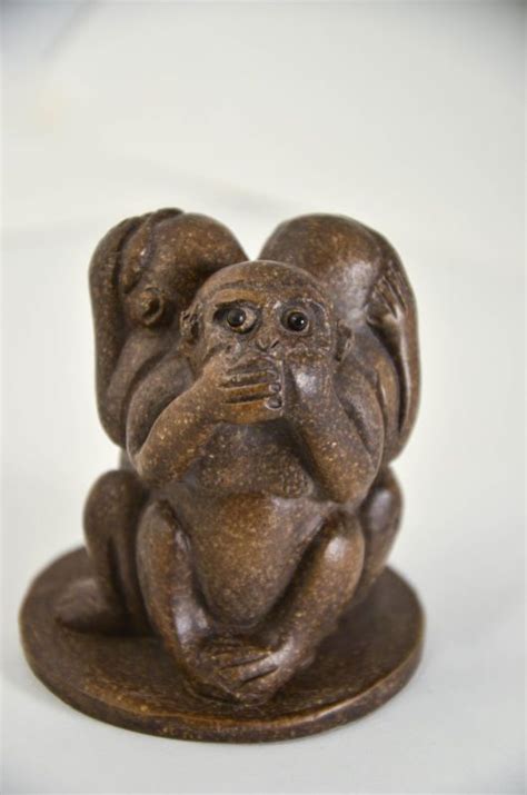 New Sculpture Art 35 Three Wise Monkeys Ceramic Sculpture