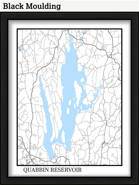 Quabbin Reservoir Massachusetts Contemporary Map Poster