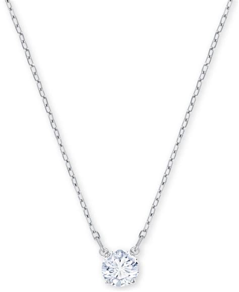 Lyst Swarovski Silver Tone Crystal Pendant Necklace 14 45 4