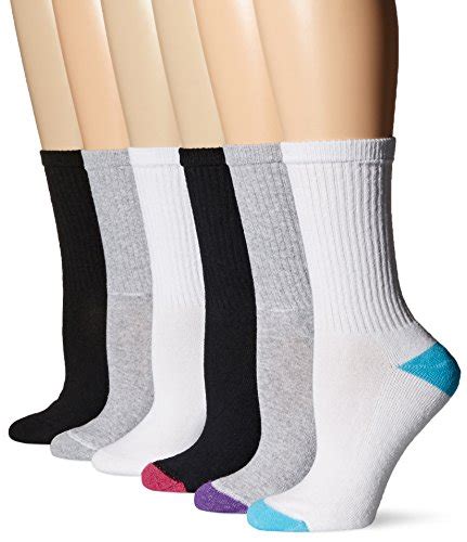 Hanes Womens Comfort Blend Crew Sock 6 Pack