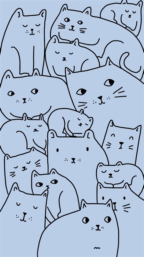 Cute Cat Drawings Wallpapers Top Free Cute Cat Drawings Backgrounds