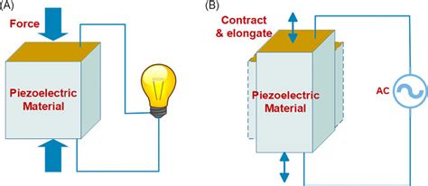 Diagrams Illustrating A Direct Piezoelectric Effect And B Converse
