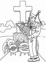 Bagpipe Remembrance Veteranos Lest Cemetary sketch template