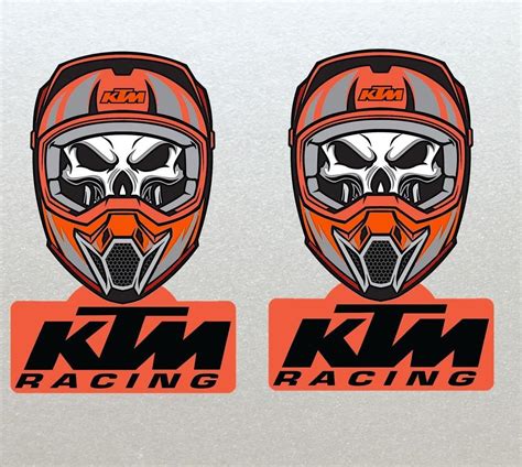 Ktm Racing Skull Ghost Rider Style Helmetbike Stickers One Off Unique