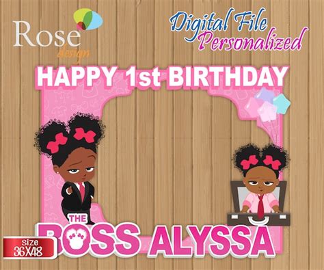 Digital Boss Baby Girl Photo Booth Frame Boss Baby Birthday Etsy