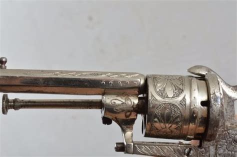 Pair Of Engraved French Pinfire 22 Pistols Antique Pair Of 22 Pinfire
