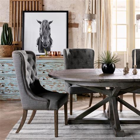 No doubt, the unique farmhouse tables round shape is the first thing you notice. Chabert French Reclaimed Wood Extendable Round Dining ...