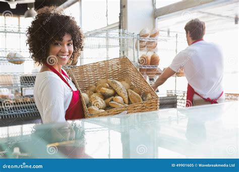Waitress Carrying Three Plates With Meat Dish Royalty Free Stock Photo