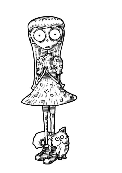 Weird Girl Frankenweenie Tim Burton Inspired Art Print Poster