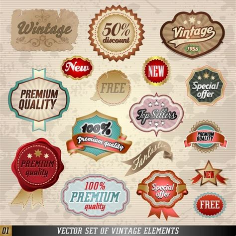 Classic Label Stickers 01 Vector Free Vector In Encapsulated Postscript